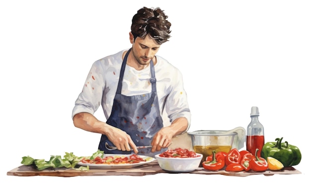 Kucharz przygotowuje posiłek